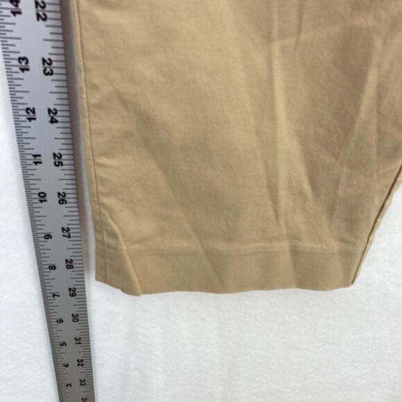 Express Ankle Pants Women's 6 Long Khaki Beige Stretch Fabric Pleated Chino NWT - Picture 7 of 14